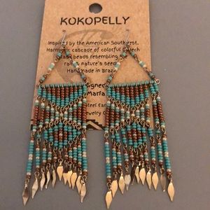 Southwest turquoise and gold colored earrings